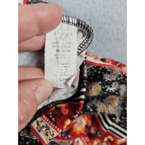 Chocolate U.S.A. Large Floral Paisley Flare Pull On Pants BOHO Festival Hippie - Picture 8 of 11